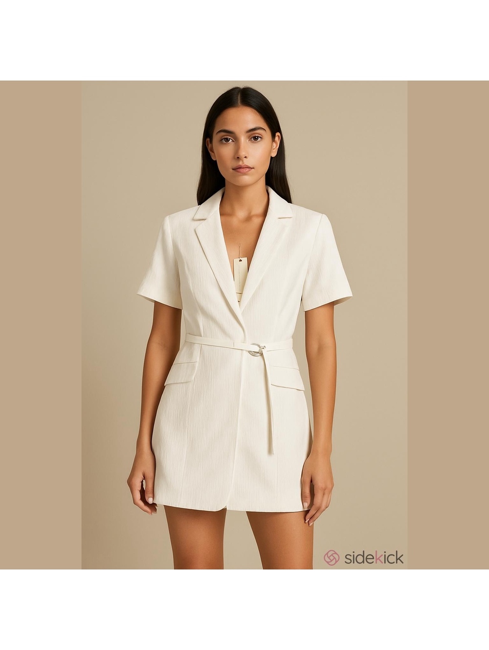 Lorenzo Short-Sleeve Belted Blazer Dress Jacket by 4SI3NNA nwt